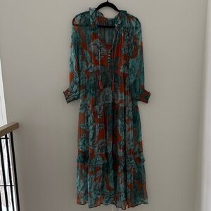 Elegant Long Sleeve Floral Dress